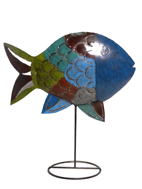 81901 Candle Holder Fish On Stand (50x20x53 cm)