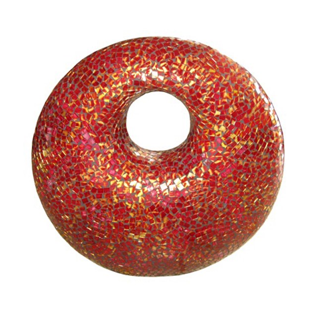 82632 Lamp Donut Red Mix Gold (44x14x46 cm)