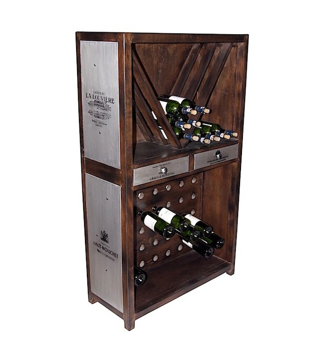 DOA139 Wine Storage Cabinet 2 Drawers with Bottles 82x35x138cm
