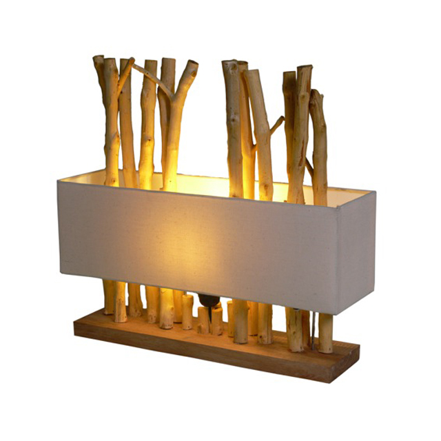 HLN04 Lamp Natural Long Wood (52x18x50 cm)