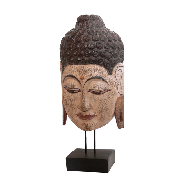 HWP012 Buddha Head On Stand (25x15x55 cm)