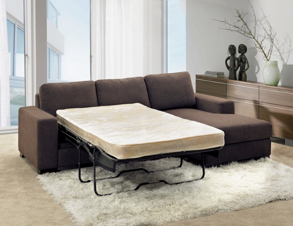 MB-0974-1 Sofa Bed Open Brown Fabric (Sofa Bed Fabric)