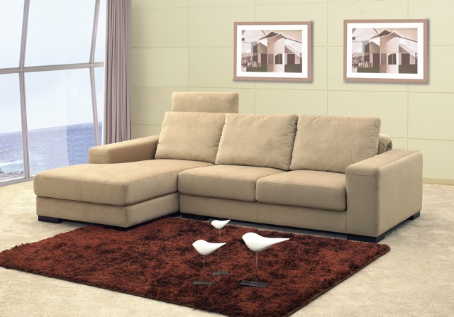 MB-0980B Sofa Right & Left Angle Light Brown Fabric (Sofa Bed Fabric)