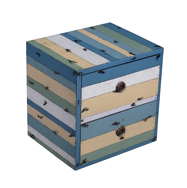 PLY45 Cube 2 Drawers (Blue) 40x34x40cm